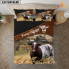 JoyCorners Shorthorn On The Field Customized Name 3D Bedding Set