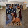 JoyCorners Horse America Customized Name 3D Bedding Set