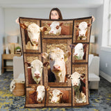 JoyCorners Hereford In Farm All Printed 3D Blanket