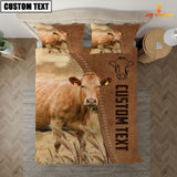 Joycorners Custom Name Limousin Cattle Brown Bedding Set