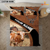 Joycorners Texas Longhorn On The Farm Customized Name Red Barn Bedding Set