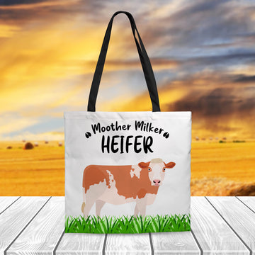 Joycorners Simmental Cattle All Over Printed 3D Tote Bag