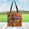 Joycorners Shorthorn Cattle Daisy Flower and Butterfly All Over Printed 3D Tote Bag