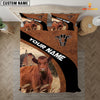 Joycorners Red Angus On The Farm Customized Name Red Barn Bedding Set