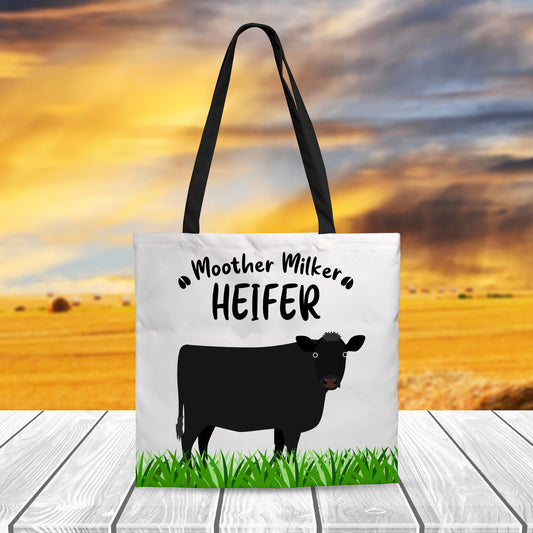 Joycorners Black Angus Cattle All Over Printed 3D Tote Bag