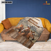 Joycorners Personalized Name Horse Wooden Pattern Blanket