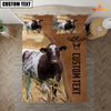 Joycorners Custom Name Shorthorn Cattle Brown Bedding Set