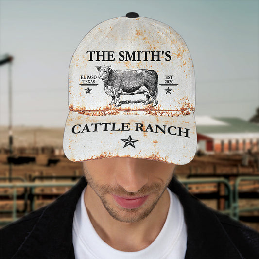 Joycorners Custom Text Hereford Cattle Ranch All Printed 3D Cap