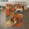 Joy Corners Red Angus On The Farm Customized Name 3D Bedding Set