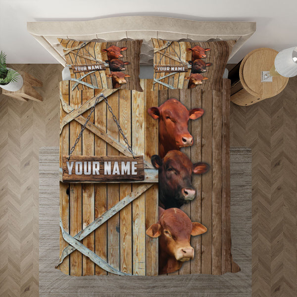 Joycorners Happy Farm Beefmaster Wooden Door Bedding Set