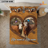 JoyCorners Simmental Couple Pattern Personalized Name 3D Bedding Set