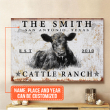 Joycorners Personalized Black Angus Cattle Ranch Canvas