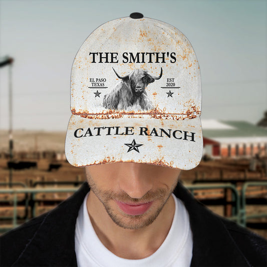 Joycorners Custom Text Highland Cattle Ranch All Printed 3D Cap