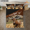 JoyCorners Texas Longhorn On The Field Customized Name 3D Bedding Set