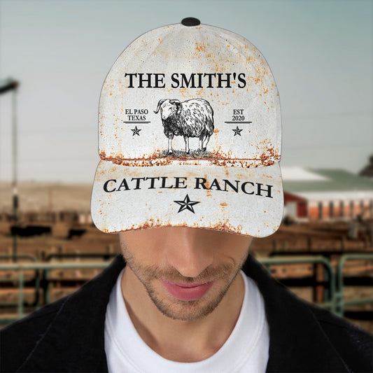 Joycorners Custom Text Sheep Cattle Ranch All Printed 3D Cap