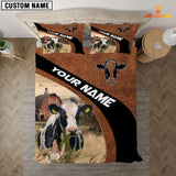 Joycorners Holstein On The Farm Customized Name Red Barn Bedding Set