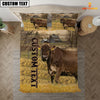 Joycorners Personalized Name Brown Swiss Cattle On The Farm 3D Bedding Set