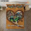 JoyCorners Tractor Couple Pattern Personalized Name 3D Bedding Set