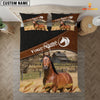 JoyCorners Horse On The Field Customized Name 3D Bedding Set