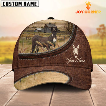 Joycorners Mule On The Farm Customized Name Leather Pattern Cap