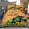 Joycorners Tractor Stay Humble And Kind Custom Name Bedding Set