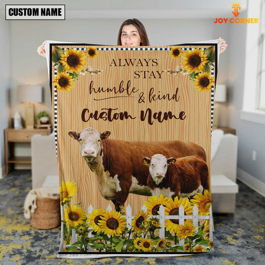 Joycorners Hereford Custom Name - Always Stay Humble and Kind Blanket