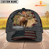 Joycorners Texas Longhorn Customized Name US Flag Net Cap