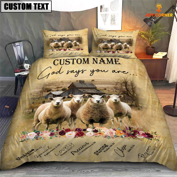 Joycorners Sheep God Says You Are Custom Name Bedding Set