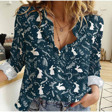 Joycorners Rabit Navy Pattern Casual Shirt