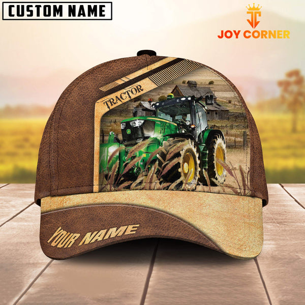 Joycorners Tractor Customized Name Brown Farm Cap