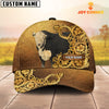 Joycorners Black Hereford Pattern Customized Name 3D Yellow Cap