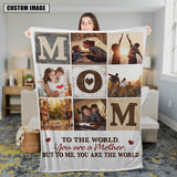 Joy Corners Personalized Photo, Memorial Personalized Gift For Mom, Mother Day Blanket