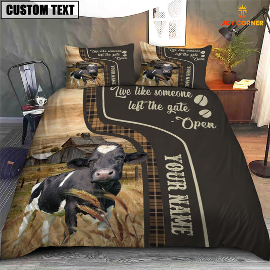 JoyCorners Holstein Like Someone Left The Gate Open Customized Name 3D Bedding Set