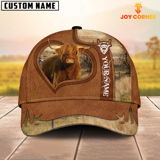 Joycorners Highland Cattle Custom Name Heart Cap