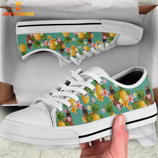 Joycorners Chicken Pineapple Pattern Low Top Shoes