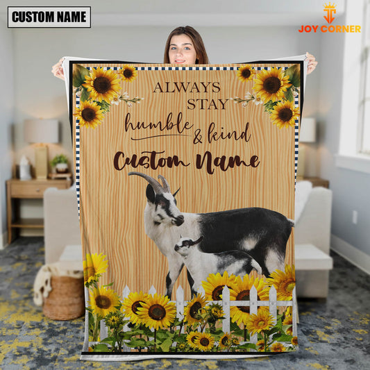 Joycorners Goat Custom Name - Always Stay Humble and Kind Blanket