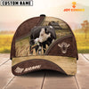 Joycorners Black Hereford On The Farm Customized Name 3D Brown Cap