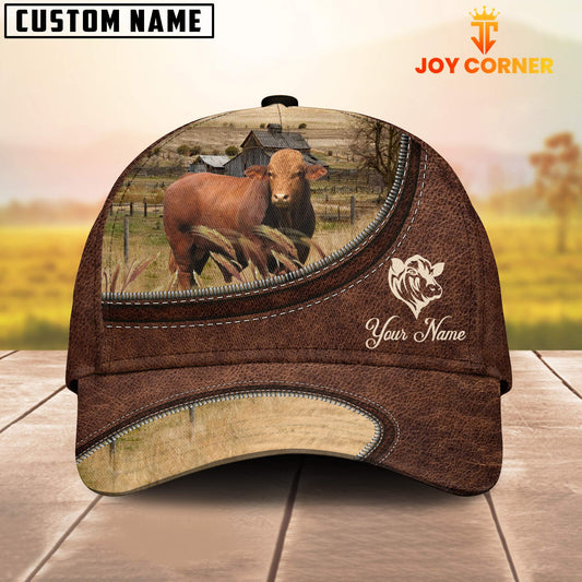 Joycorners Droughtmaster On The Farm Customized Name Leather Pattern Cap