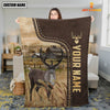 Joycorners Rain Deer Custom Name Leather Pattern Blanket