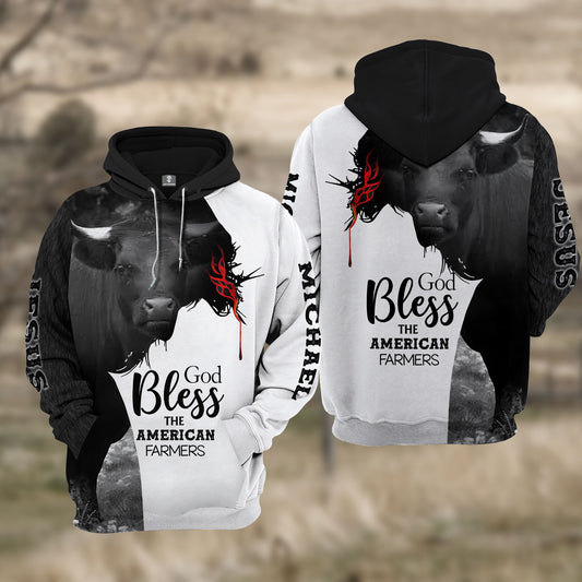 Joycorners Custom Name Dexter Cattle 3D JESUS Blessing Hoodie