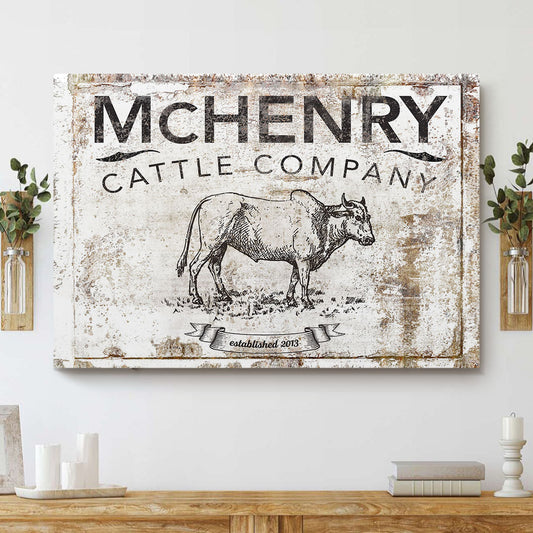 Joycorners Custom Text Brahman Cattle Canvas