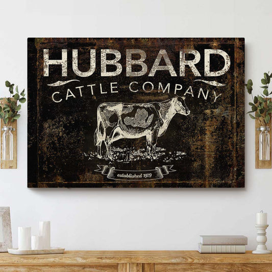 Joycorners Custom Text Holstein Cattle Canvas