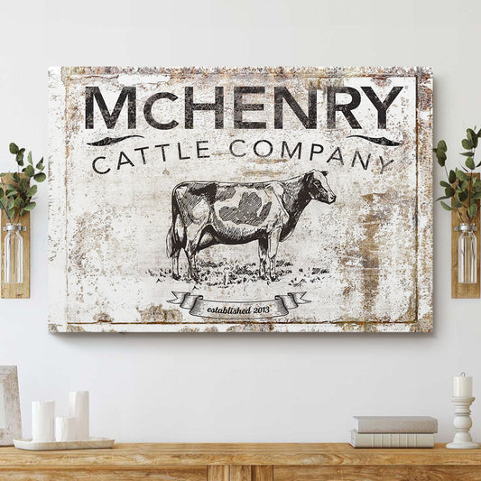 Joycorners Custom Text Holstein Cattle Canvas
