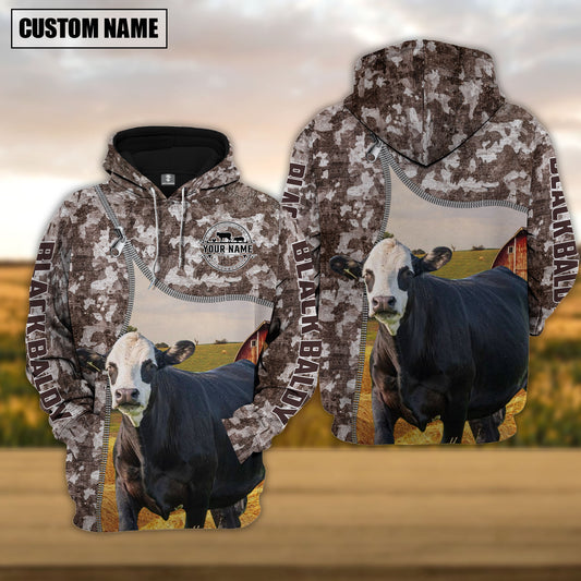 Joycorners Personalized Black Baldy Cattle Farm All Over Printed Hoodie