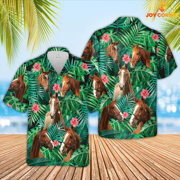 Joy Corners Horse 3D Hawaiian Shirt