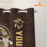Joycorners Goat Leather Pattern Custom Name Shower Curtain