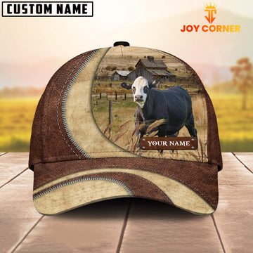 Joycorners Black Baldy Customized Name Farm Barn Cap
