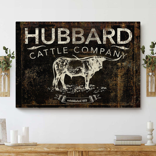 Joycorners Custom Text TX-Longhorn Cattle Canvas