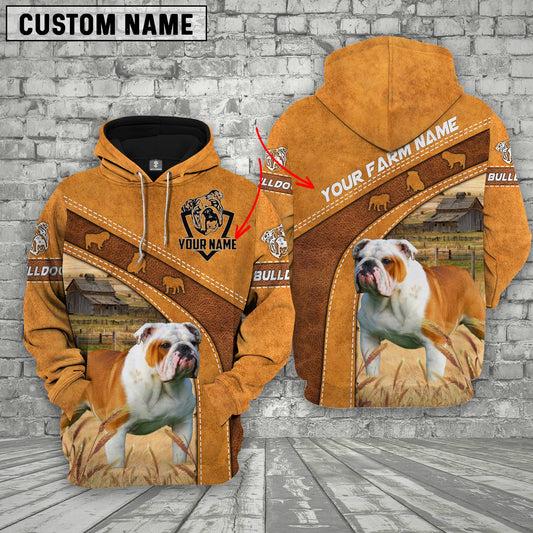 Joycorners Bulldog Custom Name Printed 3D Hoodie