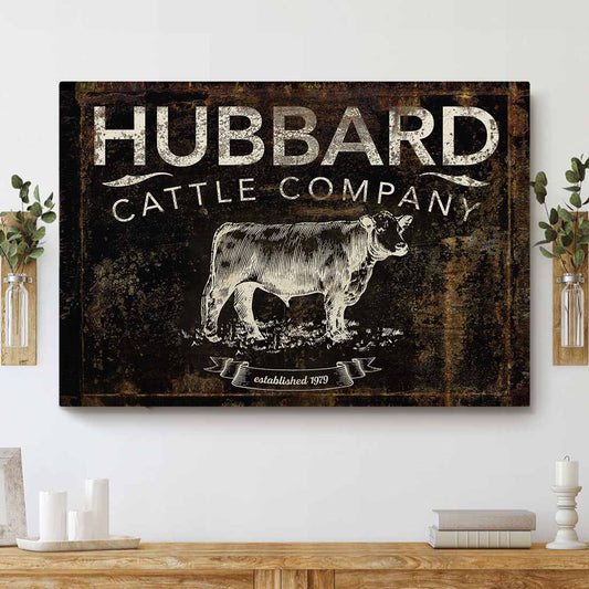 Joycorners Custom Text Black Angus Cattle Canvas